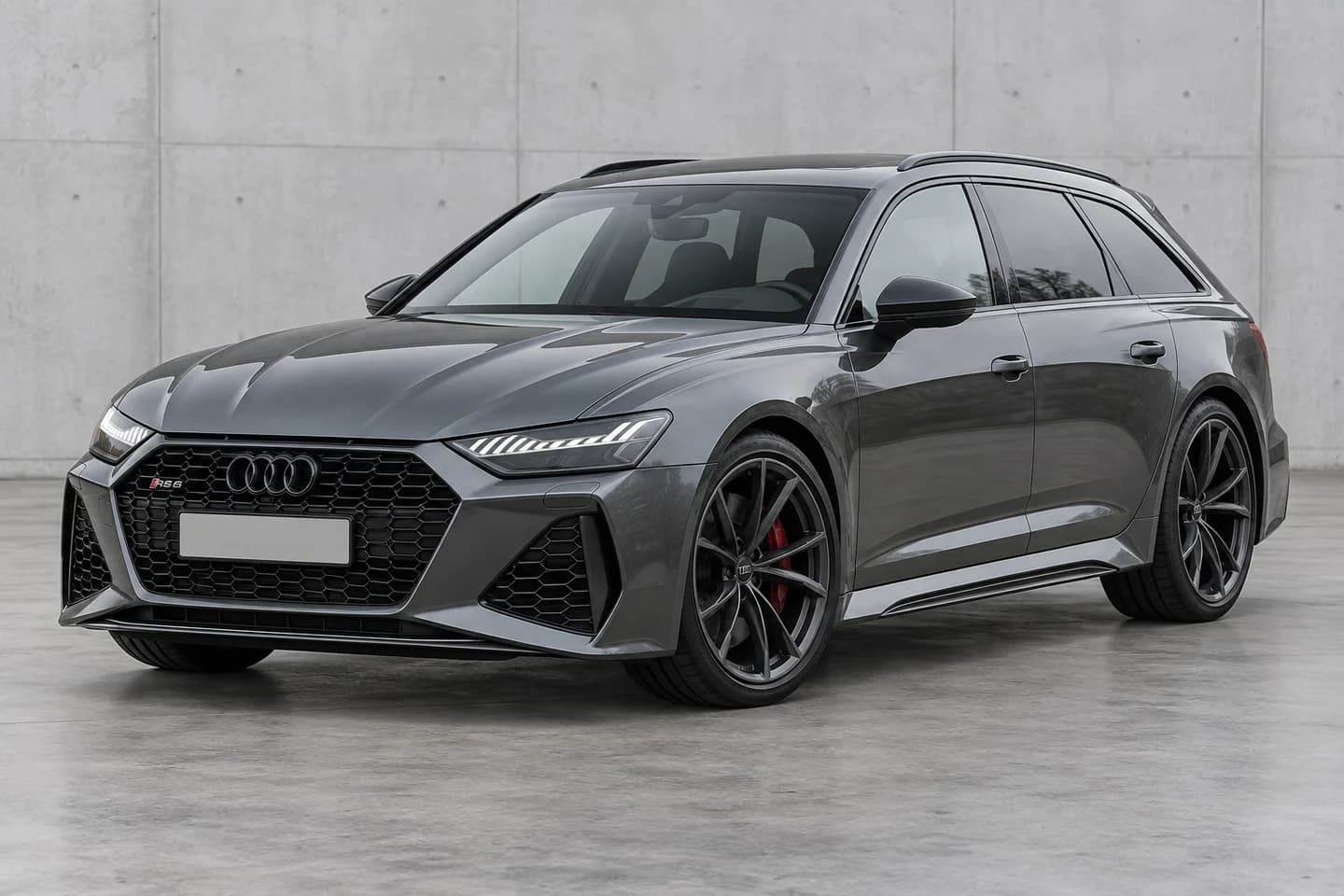 Audi RS6 Avant performance, ilustracja AI, widok z przodu pod kątem